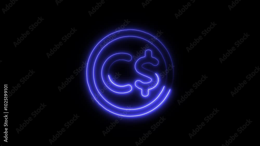 Currency Canadian Dollar Outline Icon in HD Video Neon Animation – Finance and Money Symbol on Black Background Currency Canadian Dollar Outline Icon in HD Video Neon Animation – Finance and Money Symbol on Black Background