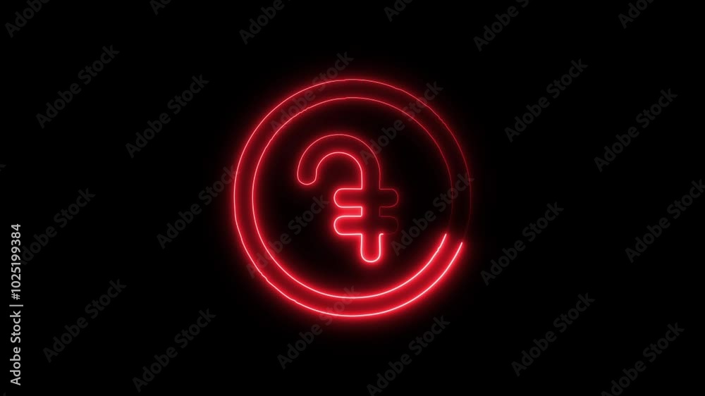 Currency Dram Outline Icon in HD Video Neon Animation – Finance and Money Symbol on Black Background Currency Dram Outline Icon in HD Video Neon Animation – Finance and Money Symbol on Black Background