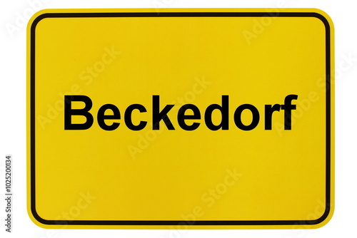 Illustration eines Ortsschildes der Gemeinde Beckedorf in Niedersachsen photo