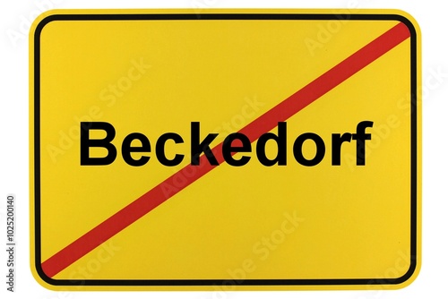 Illustration eines Ortsschildes der Gemeinde Beckedorf in Niedersachsen photo