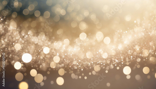 A shimmering display of golden bokeh lights creating a warm and inviting atmosphere during a festive celebration at twilight