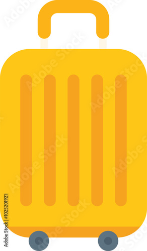 This minimalist icon features a yellow luggage, symbolizing travel and tourism