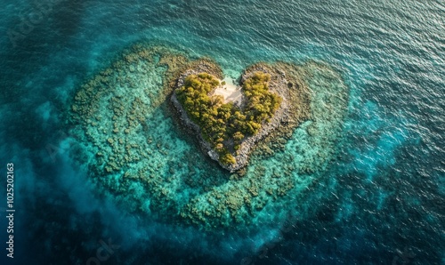 Aerial view of Heart reef