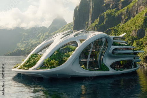 Floating Futuristic Eco-Architecture  photo