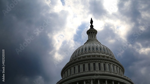 Washtington DC building under cloudy sky
