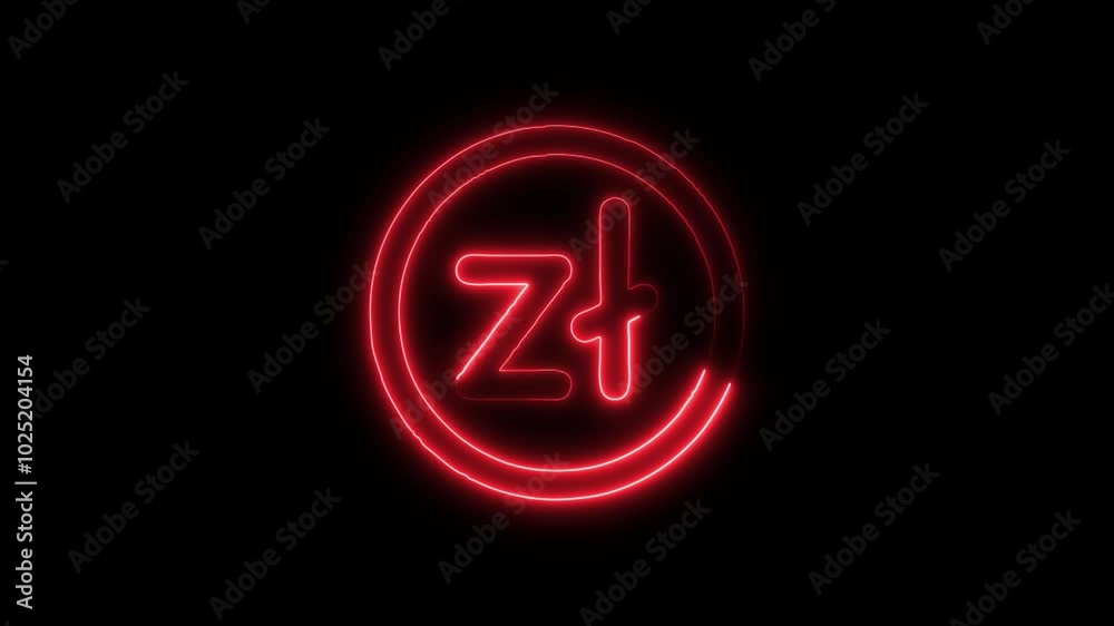 Currency Zloty Outline Icon in HD Video Neon Animation – Finance and Money Symbol on Black Background Currency Zloty Outline Icon in HD Video Neon Animation – Finance and Money Symbol on Black Background