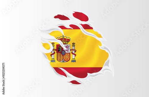 Spain flag ripped icon illustration