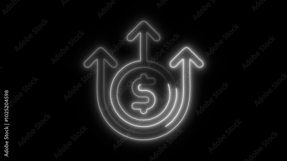 Dollar Outline Icon in HD Video Neon Animation – Finance and Money Symbol on Black Background Dollar Outline Icon in HD Video Neon Animation – Finance and Money Symbol on Black Background