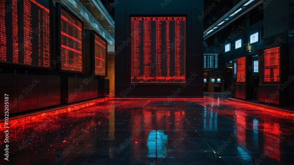 Red Light Reflection in Modern Interior. Red Light Reflection in Modern Interior.