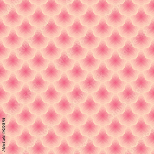 Pink Wavy Gradient Scale Seamless Vector Repeat Pattern