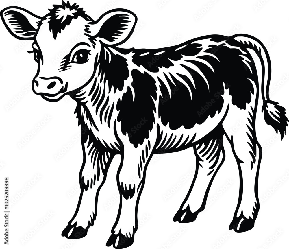 Fototapeta premium black and white cow