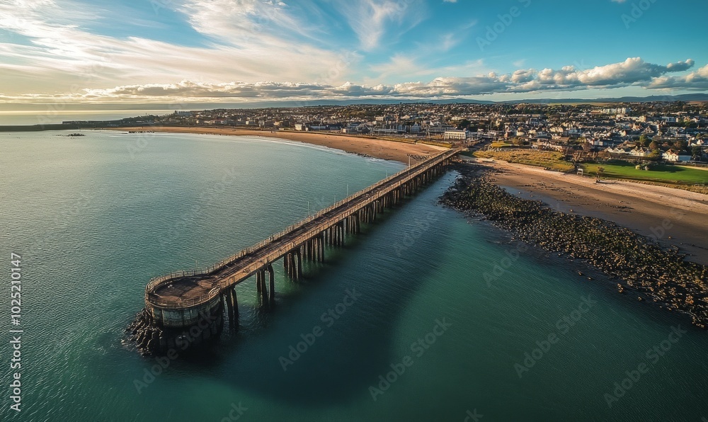 Aerial view of Princes Pier and water Aerial view of Princes Pier and water