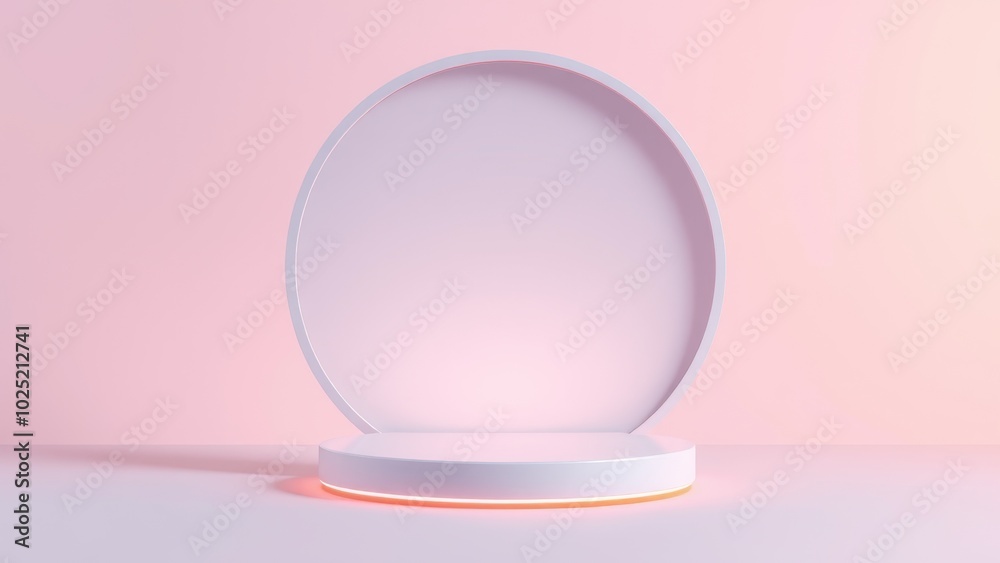 Podium for product presentation on soft light colour background. Podium for product presentation on soft light colour background.