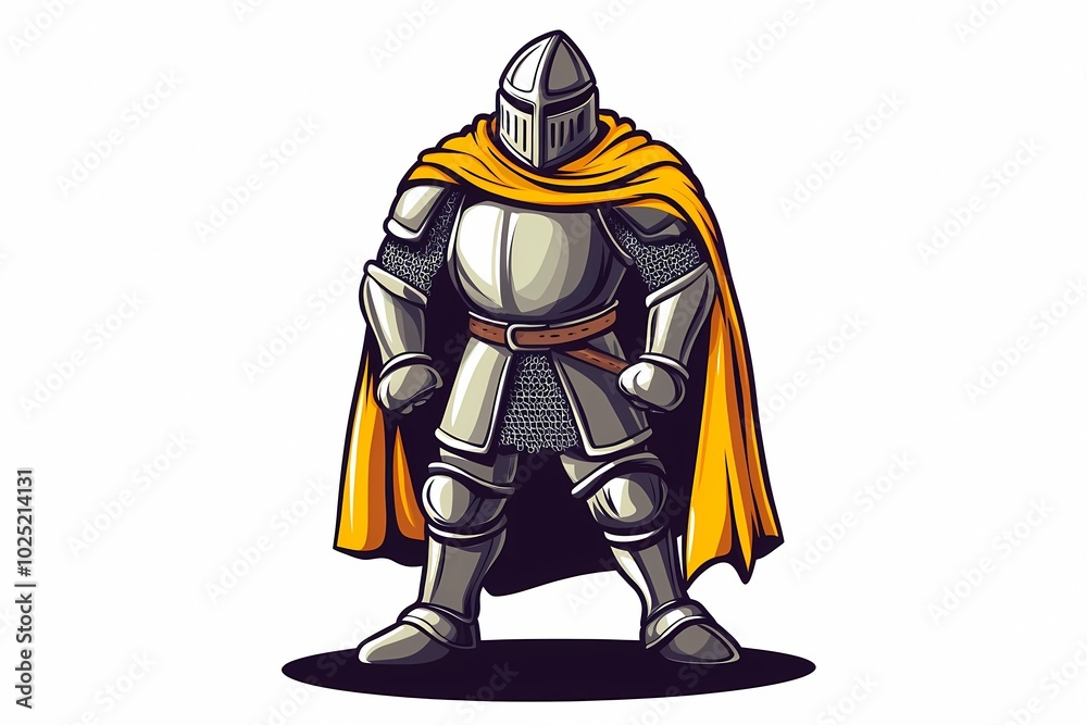 Armored knight illustration with a sword and shield, ideal for medieval-themed posters, fantasy art, and historical illustrations. Armored knight illustration with a sword and shield, ideal for medieval-themed posters, fantasy art, and historical illustrations.