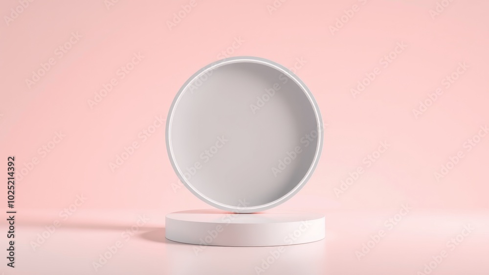 Podium for product presentation on soft light colour background. Podium for product presentation on soft light colour background.