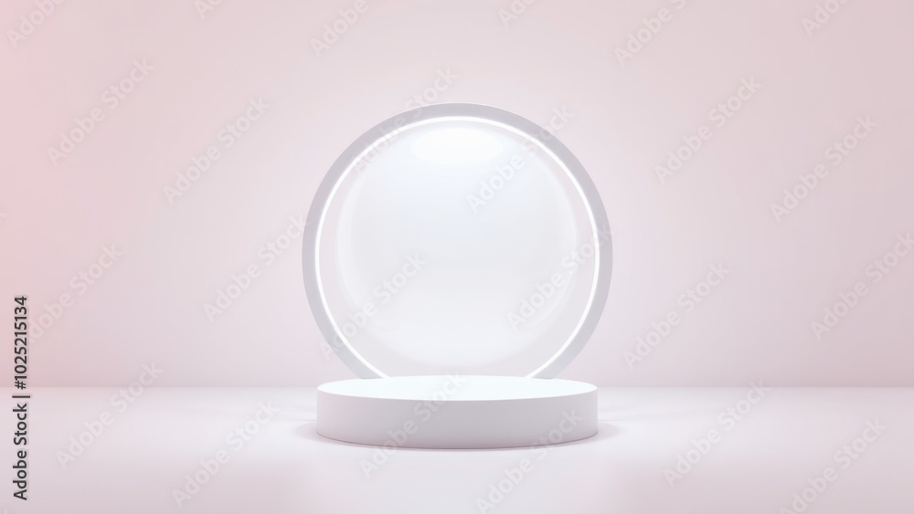 Podium for product presentation on soft light colour background. Podium for product presentation on soft light colour background.