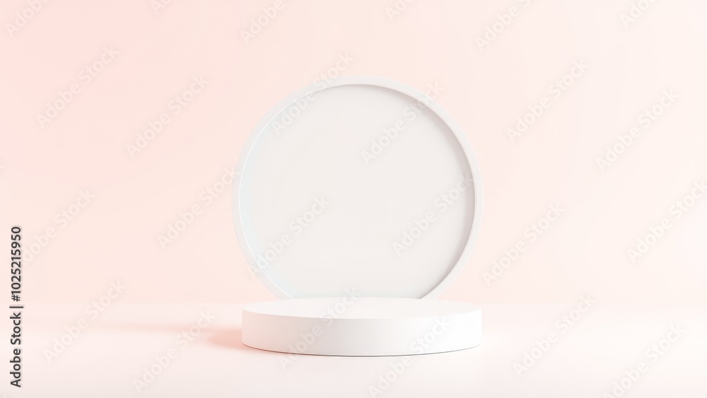 Podium for product presentation on soft light colour background. Podium for product presentation on soft light colour background.