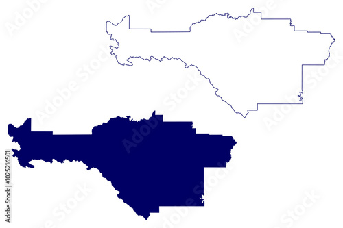 Division No. 14 (Canada, Alberta Province, North America) map vector illustration, scribble sketch map, Census division in Alberta