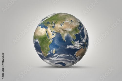 A vivid representation of Earth showcasing continents, oceans, and clouds in a dynamic perspective