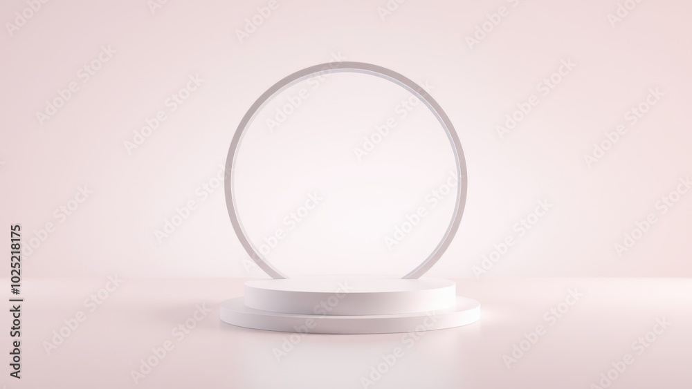 Podium for product presentation on soft light colour background. Podium for product presentation on soft light colour background.