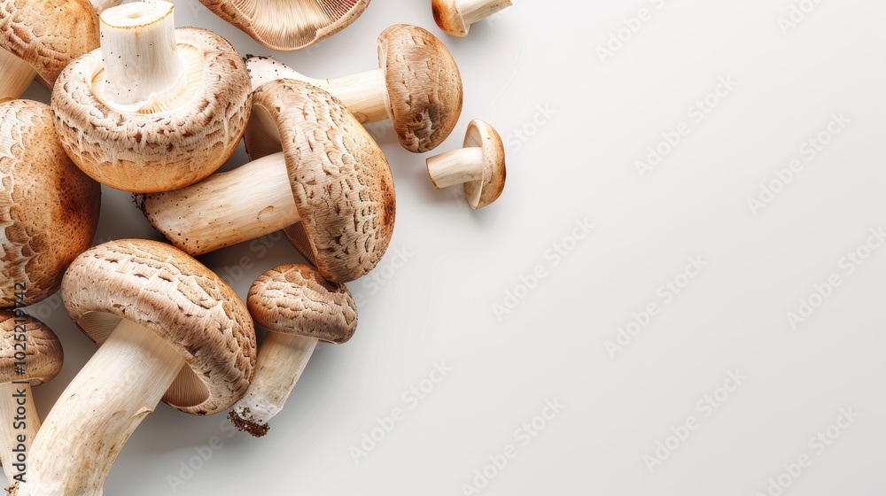 Mushroom photographed on a basic background, amazing mushroom closeup. Background modest, mushroom bold.