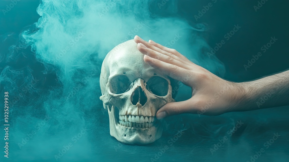 Ethereal Touch on a Translucent Skull Ethereal Touch on a Translucent Skull
