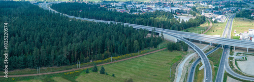 Photos Aerial view of expressway junction in Nowy Targ Poland