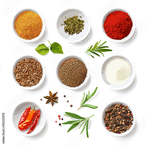 Variety of Spices – Top View