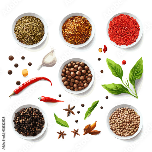 Variety of Spices – Top View