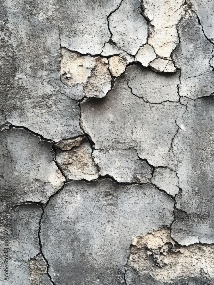 Fototapeta premium A close up of a cracked concrete wall with some paint