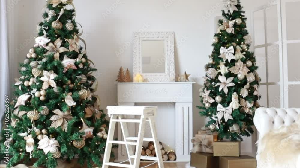 arvore e docoração de natal com presentes 