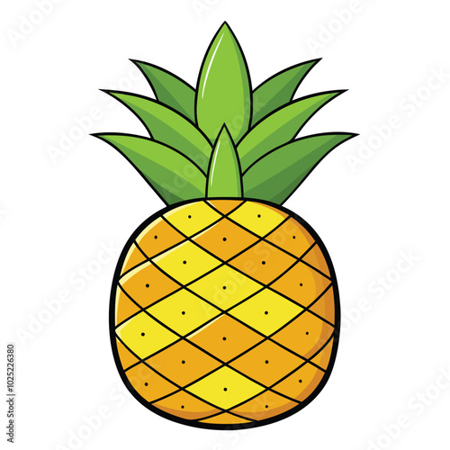 Pineapple fruit Vector Illustration isolated on white background