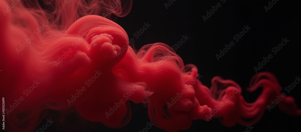 Red abstract misty fog against a black backdrop Aromatherapy theme smoke-staged studio textured overlay Red abstract misty fog against a black backdrop Aromatherapy theme smoke-staged studio textured overlay