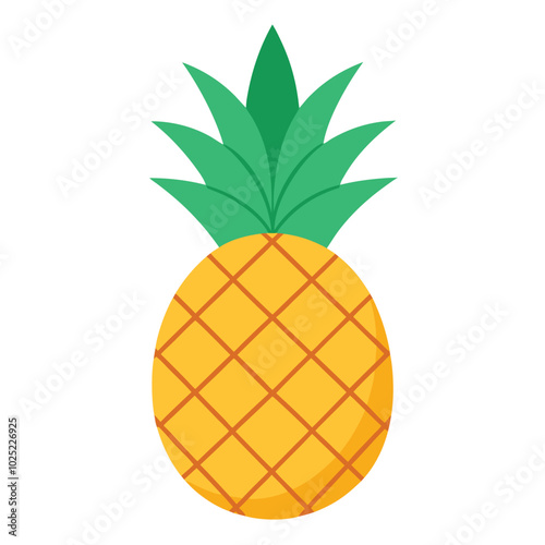 Pineapple fruit Vector Illustration isolated on white background