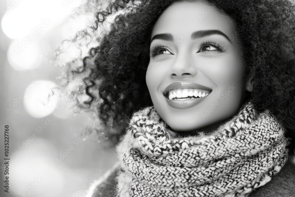 The waist up portrait of a young woman enjoying snow in a winter forest has space for copy The waist up portrait of a young woman enjoying snow in a winter forest has space for copy