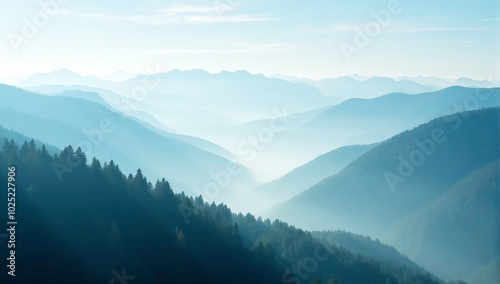 beautiful view of mountain, breathtaking mountain landscape with dramatic cloud formations majestic peaks pierce through a sea of mist creating a serene