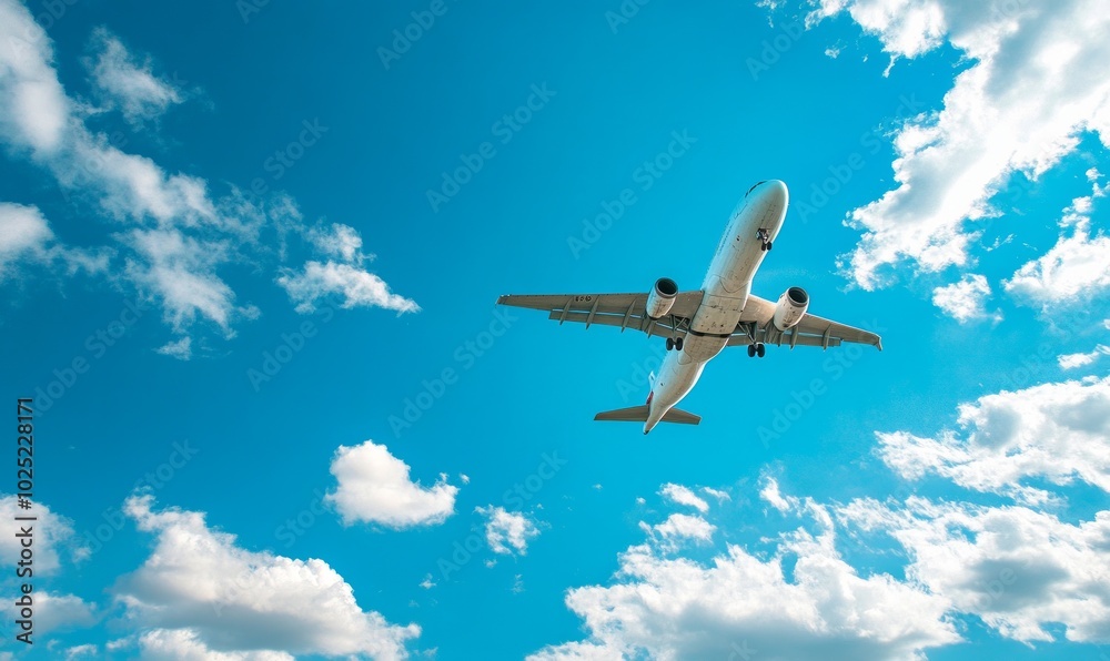 Big plane flying in blue sky Big plane flying in blue sky
