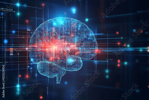 Wallpaper Mural  background human brain with modern data connections
 Torontodigital.ca