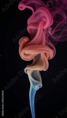 Vibrant smoke on a somber backdrop photo