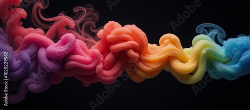 Vibrant smoke on a somber backdrop photo