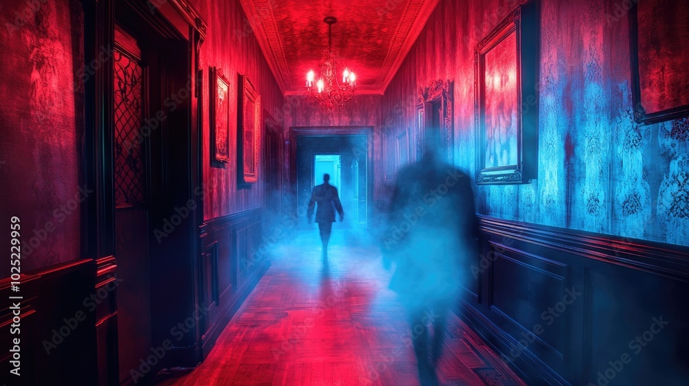Spooky Hallway in a Haunted Mansion Studio Scene Spooky Hallway in a Haunted Mansion Studio Scene