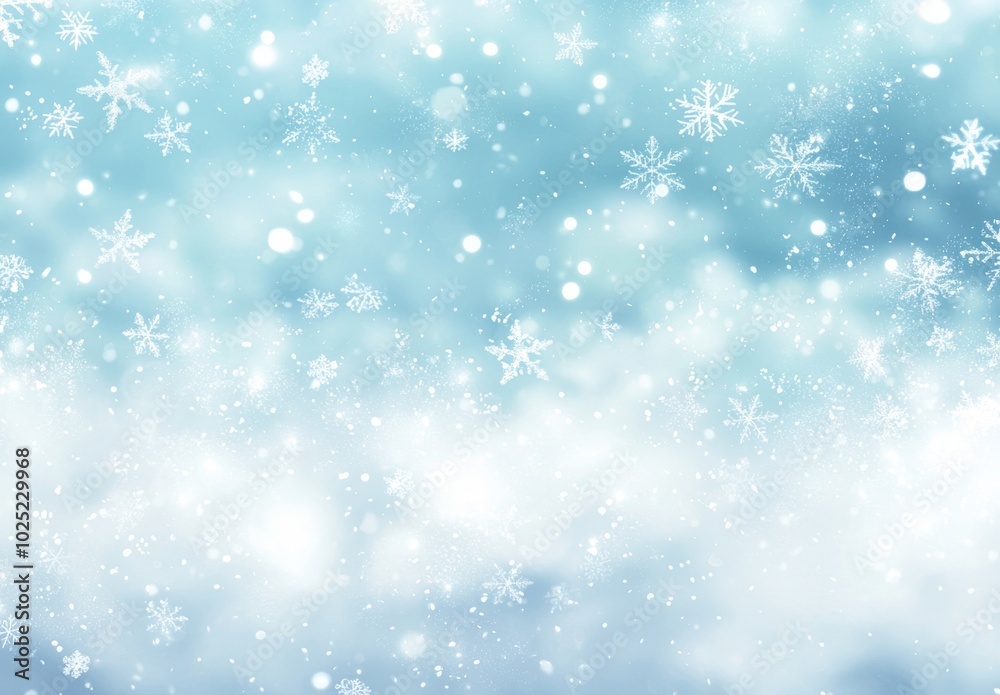 A blue background shows a falling snowfall in a winter scene. The flakes are defocused and the background is blue. The elements are white and texture is holiday. A blue background shows a falling snowfall in a winter scene. The flakes are defocused and the background is blue. The elements are white and texture is holiday.