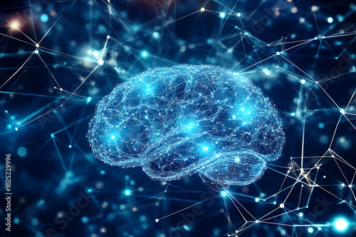  background human brain with modern data connections 