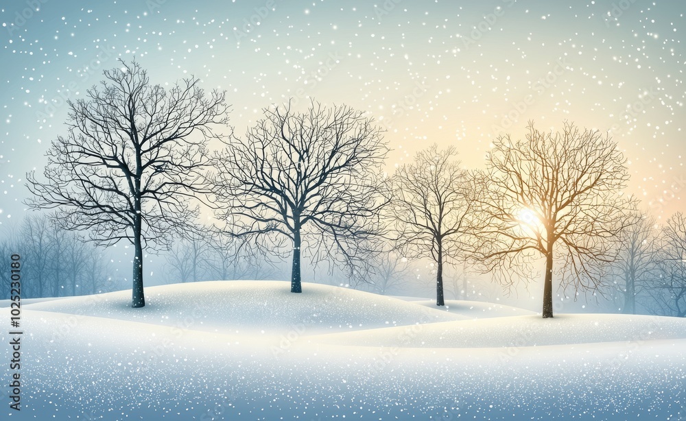 The Christmas snowfall background features a snowy landscape and a merry Christmas skyline. The Christmas snowfall background features a snowy landscape and a merry Christmas skyline.