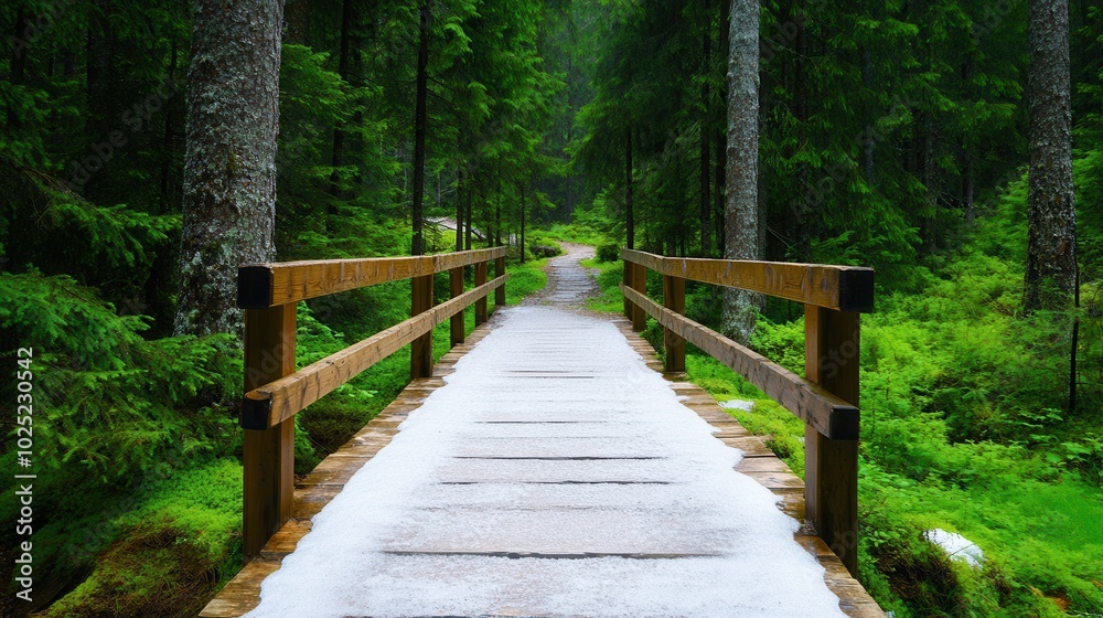 Obraz premium Serene Pathway in a Pine Forest