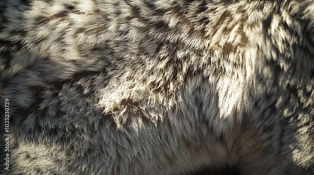 Close-up of wolf fur with black-and-white stripes on its back Close-up of wolf fur with black-and-white stripes on its back