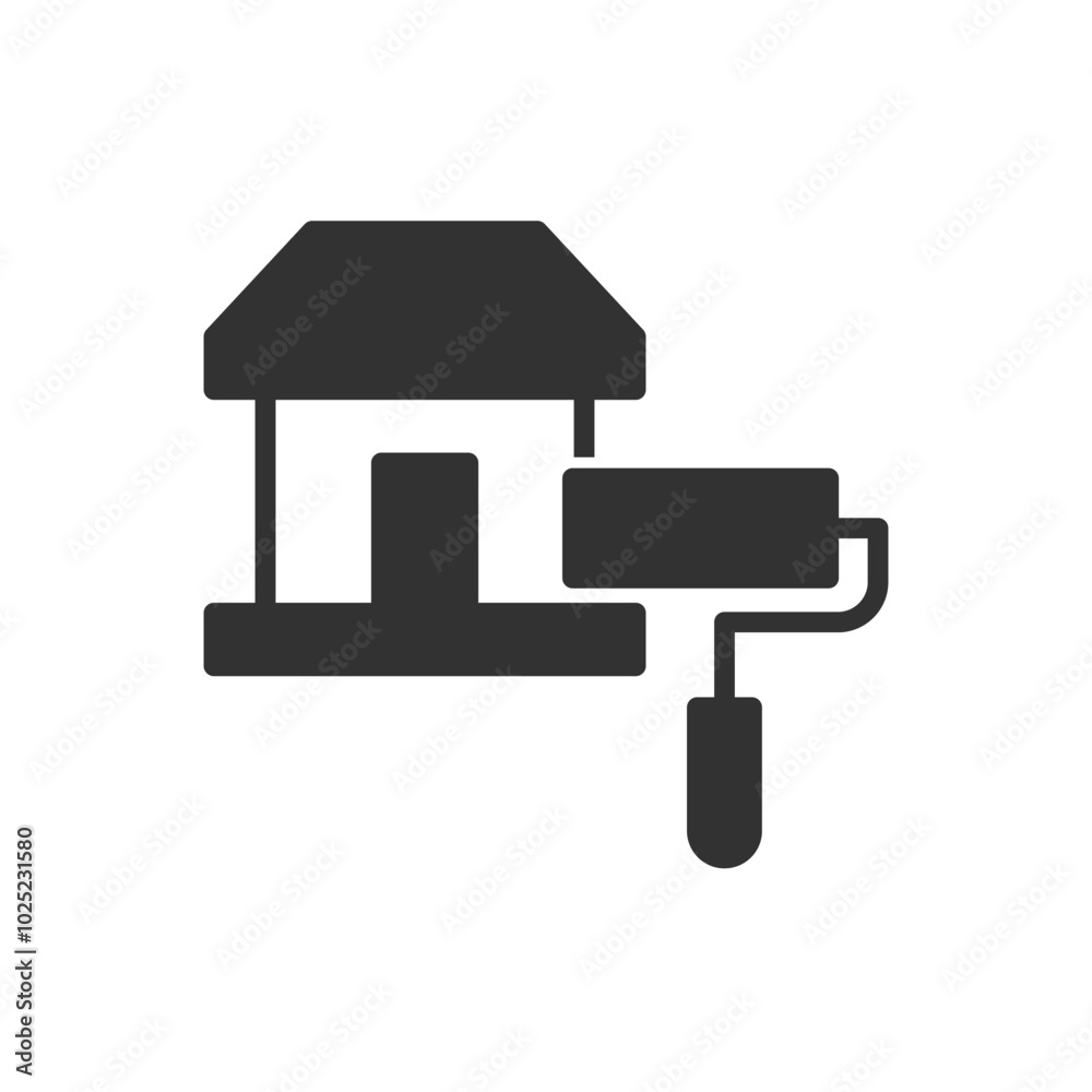 Home Painting Icon - Roller Brush Icon Sign Symbol Home Painting Icon - Roller Brush Icon Sign Symbol