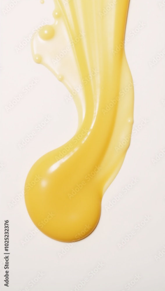 Isolated yellow cheese sauce splash against clean white backdrop Isolated yellow cheese sauce splash against clean white backdrop