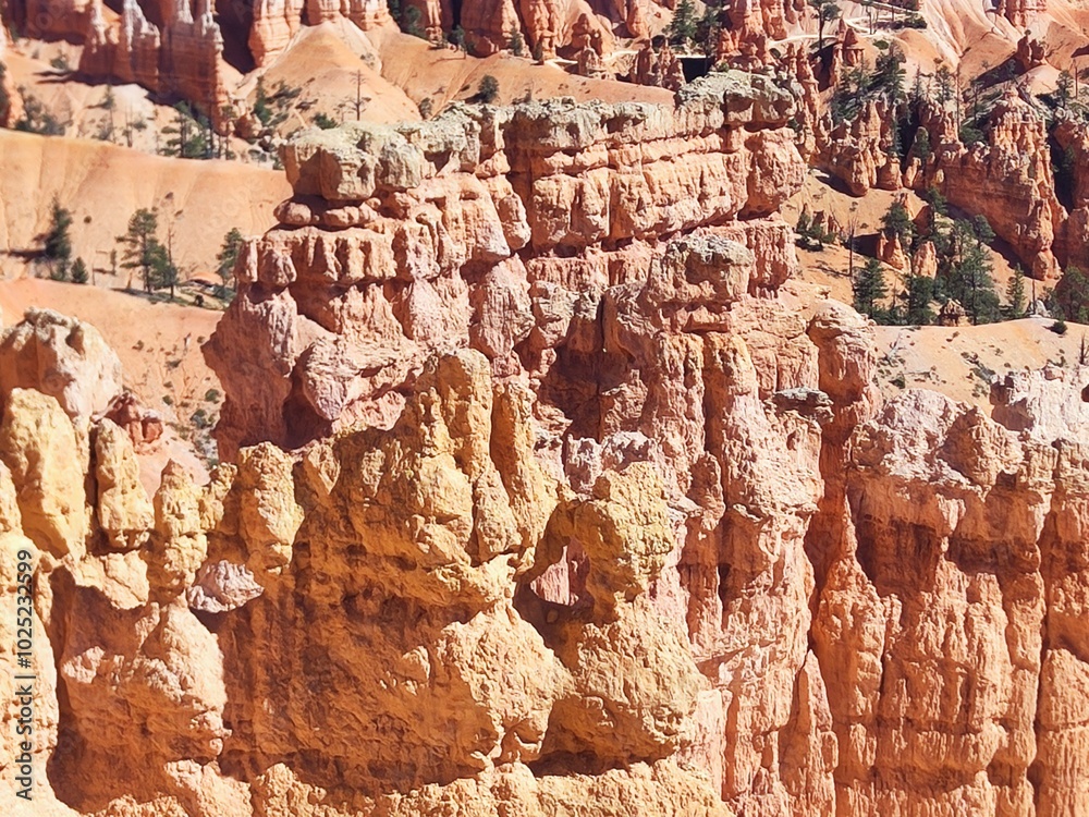 bryce canyon panorama at noon, from the high pathway bryce canyon panorama at noon, from the high pathway
