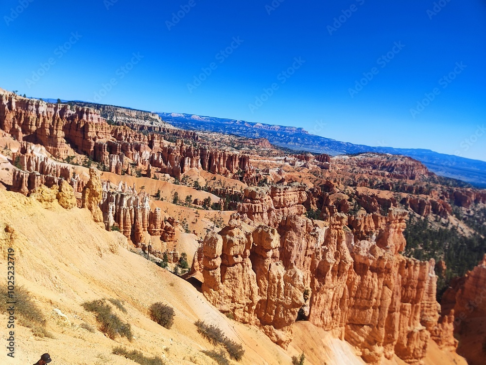 bryce canyon panorama at noon, from the high pathway bryce canyon panorama at noon, from the high pathway